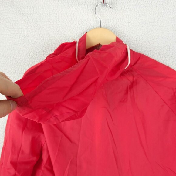 Vintage Rain Jacket Mens Large Red Hooded Lightweight Athletic Full Zip 70S 80S - Picture 5 of 8